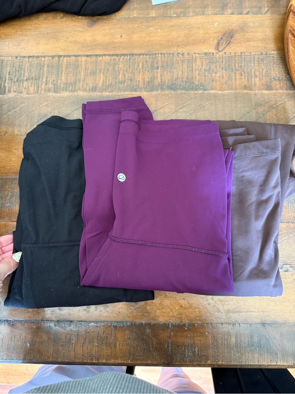 CRZ YOGA Leggings Trio - Plum, Black, Brown